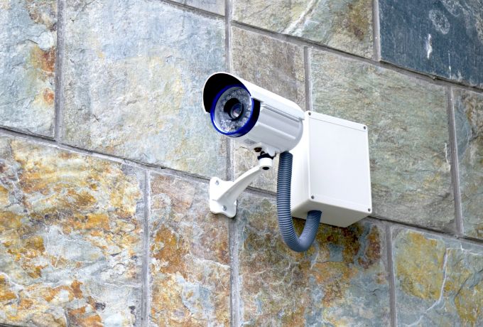 Security Camera at a commercial building in McHenry, IL
