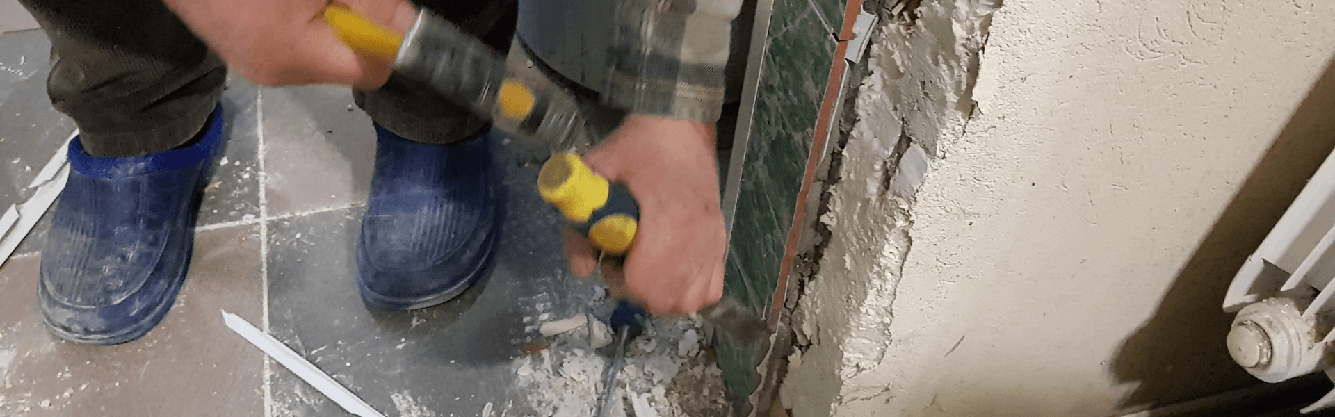 Contractor performing a door jamb repair job at a home in Twin Lakes, WI